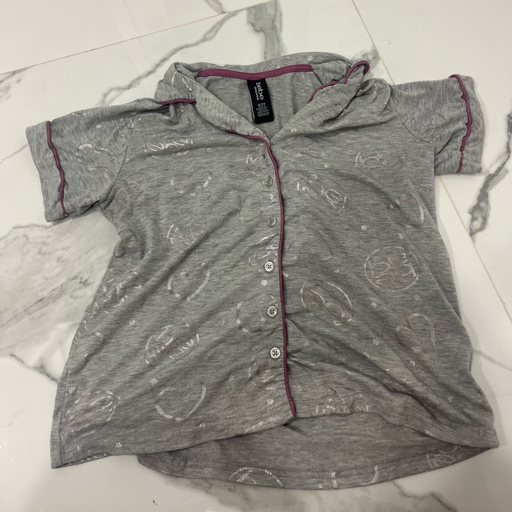 grey pj shirt, super comfy and cute
